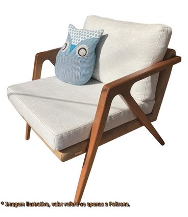 Poltrona Joni Cru com Caramelo Base Amendoa - 46067