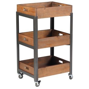 Fruteira Fresh cor Rustic Brown com Estrutura em Aco Grafite 78cm - 50082