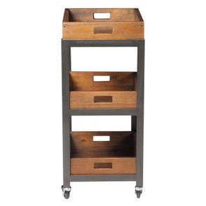 Fruteira Fresh cor Rustic Brown com Estrutura em Aco Grafite 78cm - 50082