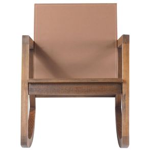 Poltrona Resident cor Rustic Brown com Couro e Base Balanco 89cm - 50327