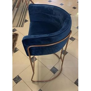 Banqueta Coast Azul com Base Cobre 92 cm (ALT) - 50657