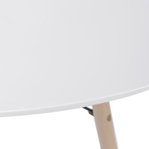 Mesa Charles Eames Completa Tampo Redondo Branco Base Madeira Clara 110cm  - 51773