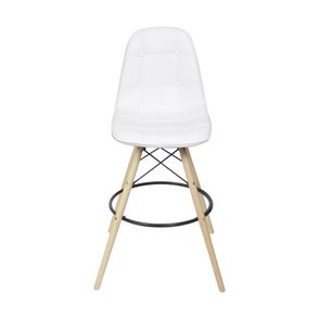 Banqueta Eames Botone Cor Branca Base Madeira 1,13 MT (ALT) - 51765