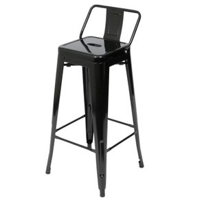 Banqueta Industrial Iron com Encosto cor Preta 99 cm (ALT) - 51821