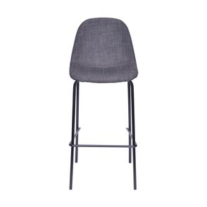 Banqueta Eames Retro Linho Grafite Estrutura Preta - 45542