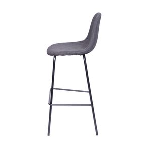 Banqueta Eames Retro Linho Grafite Estrutura Preta - 45542
