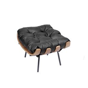 Pufe Costela Courissimo Preto Base de Ferro - 51917