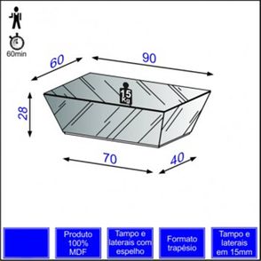 Mesa de Centro Piramide Espelhada 90 cm - 39935