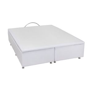 Base de Cama Box Bau Light Courino Branco Casal 138 cm (LARG) - 52692