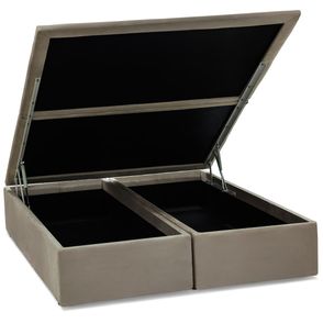 Base de Cama Box Bau Light Courino Bege King 186 cm (LARG) - 52682