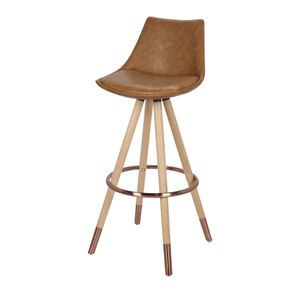 Banqueta Eames Magis Metallic Courino Marrom Base Aço 100cm - 47350
