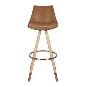 Banqueta Eames Magis Metallic Courino Marrom Base Aço 100cm - 47350