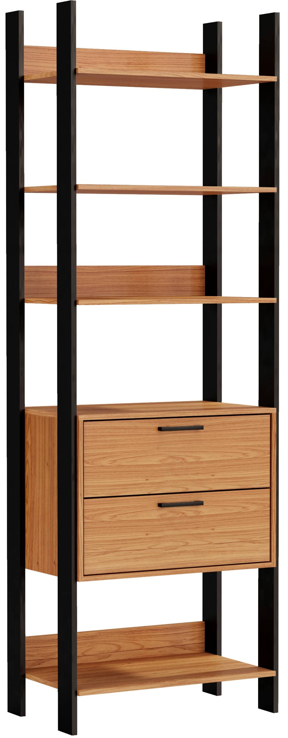 Closet-1-Torre-com-Gaveteiro-Olimpo-73-cm--LARG--Freijo-Fosco-com-Preto-Fosco---51877