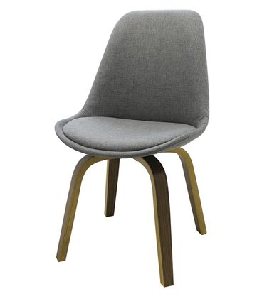 Cadeira Lis Eames Revestida Tecido Cinza Base Madeira Mescla - 51887