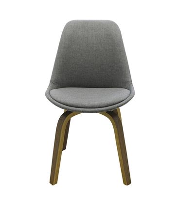 Cadeira Lis Eames Revestida Tecido Cinza Base Madeira Mescla - 51887