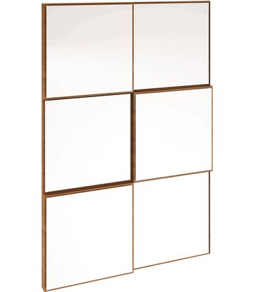 Quadro Espelho Block Mini 50cm (LARG) cor Freijo - 52876