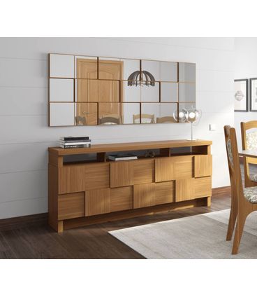 Quadro Espelho Block Extra Grande 1,75 MT (LARG) cor Freijo - 39580