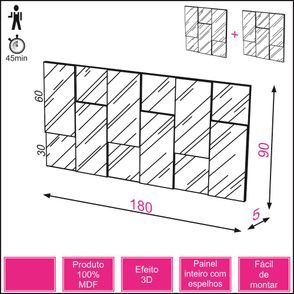 Quadro Espelho Escala Grande 1,80 MT (LARG) cor Off White - 47484