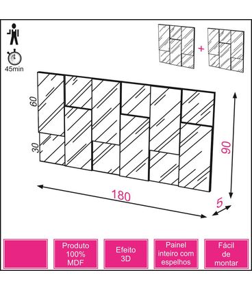 Quadro Espelho Escala Grande 1,80 MT (LARG) cor Off White - 47484