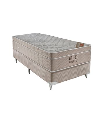 Conjunto Box Airtech Spring Pocket Solteiro 78 cm (LARG) Base Camurca - 52777