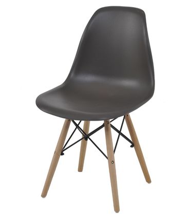 Cadeira Eames Eiffel Polipropileno Cinza Base Madeira - 44160