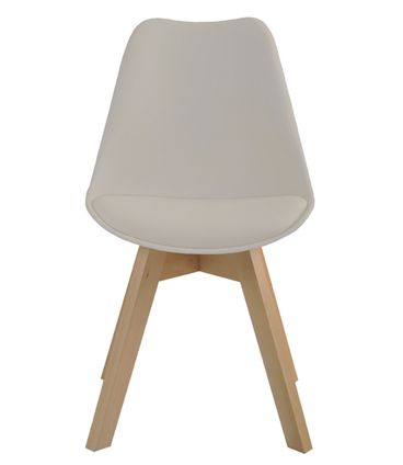 Cadeira Leda Eames Polipropileno Nude Base Madeira - 47290