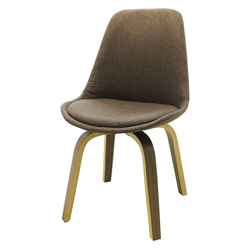 CadeiraLisEamesRevestidaTecidoMarromBaseMadeiraMescla53304