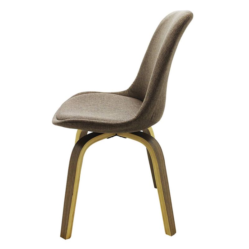 CadeiraLisEamesRevestidaTecidoMarromBaseMadeiraMescla53304