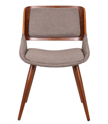 Cadeira Sueli Linho Marrom Mescla com Base Madeira - 53312