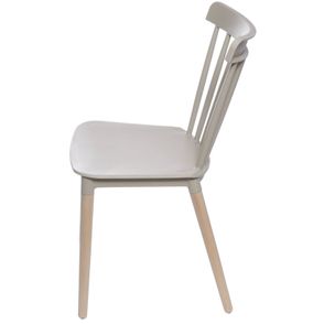 Cadeira Jana Polipropileno cor Fendi Base Madeira - 53520