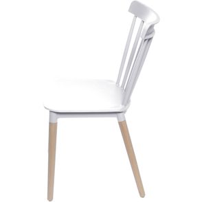 Cadeira Jana Polipropileno cor Branco Base Madeira - 53519