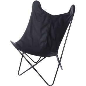 Poltrona Butterfly Estrutura em Ferro com Assento Courissimo cor Preto - 53528