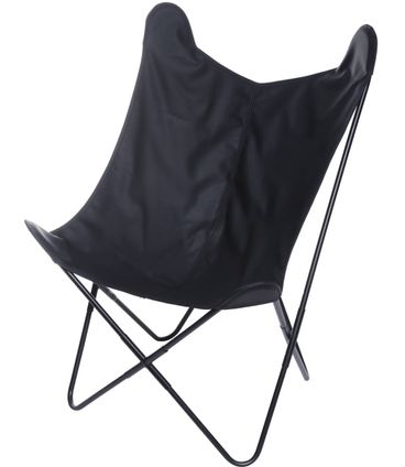 Poltrona Butterfly Estrutura em Ferro com Assento Courissimo cor Preto - 53528