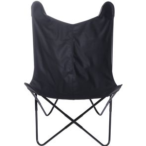 Poltrona Butterfly Estrutura em Ferro com Assento Courissimo cor Preto - 53528