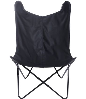 Poltrona Butterfly Estrutura em Ferro com Assento Courissimo cor Preto - 53528