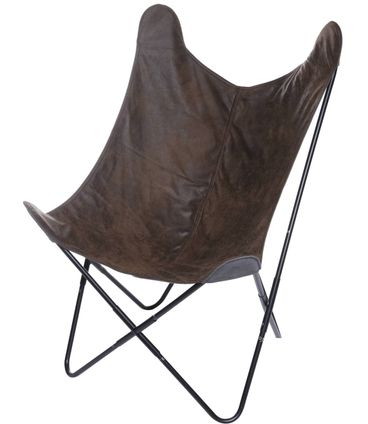 Poltrona Butterfly Estrutura em Ferro Assento Courissimo Retro - 53530