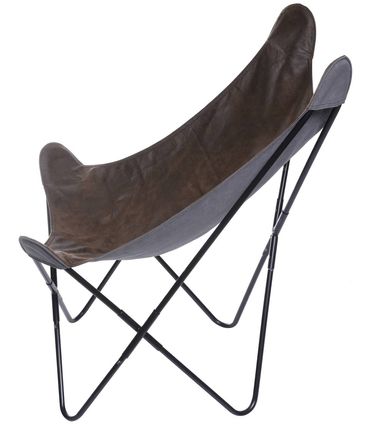 Poltrona Butterfly Estrutura em Ferro Assento Courissimo Retro - 53530