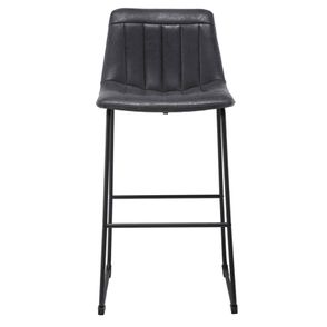 Banqueta Oeste Courino Preto Base Aço Preto 106cm - 51885