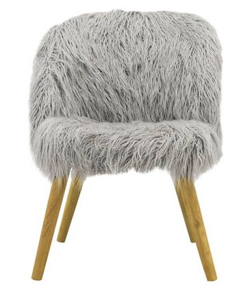 Poltrona Analu Cinza Estofada Pele Sintetica Base Madeira - 43293