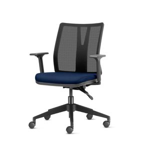 Cadeira Addit Assento Crepe Azul Marinho com Base Piramidal em Nylon - 54113