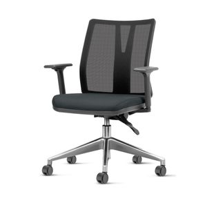 Cadeira Addit Assento Courissimo Preto com Base Piramidal em Aluminio - 54121
