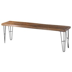 Banco Bronx Live Edge Rustic Brown com Base Grafite 140cm - 4458