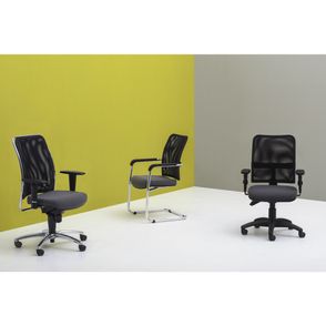 Cadeira Soul Assento Crepe Preto Braco Curvado Base Metalica com Capa - 54216