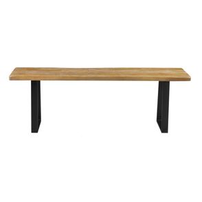 Banco Boston Live Edge Driftwood com Base Aco Grafite 160cm - 54202