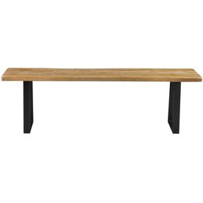 Banco Boston Live Edge Driftwood com Base Aco Grafite 190cm - 54213