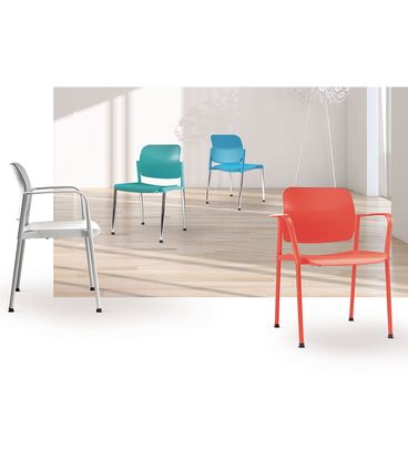 Cadeira Leaf com Bracos Base Rodizio Preta - 54261