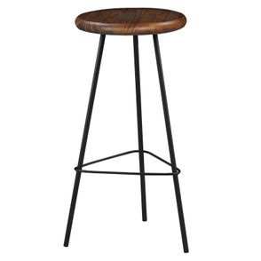 Banqueta Alta Tampa Rustic Brown Base Grafite 75cm - 54302