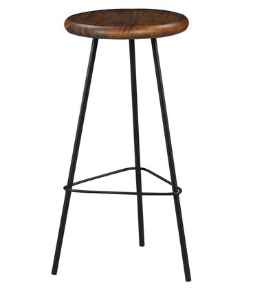 Banqueta Alta Tampa Rustic Brown Base Grafite 75cm - 54302