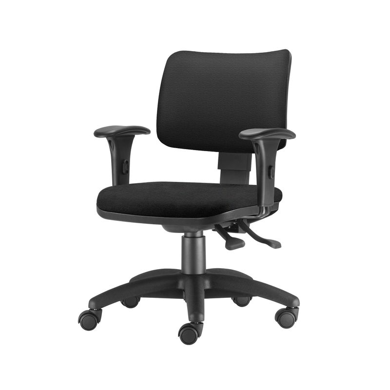 CadeiraZipAssentoCourinoPretoBaseRodizioemNylonArcada54460