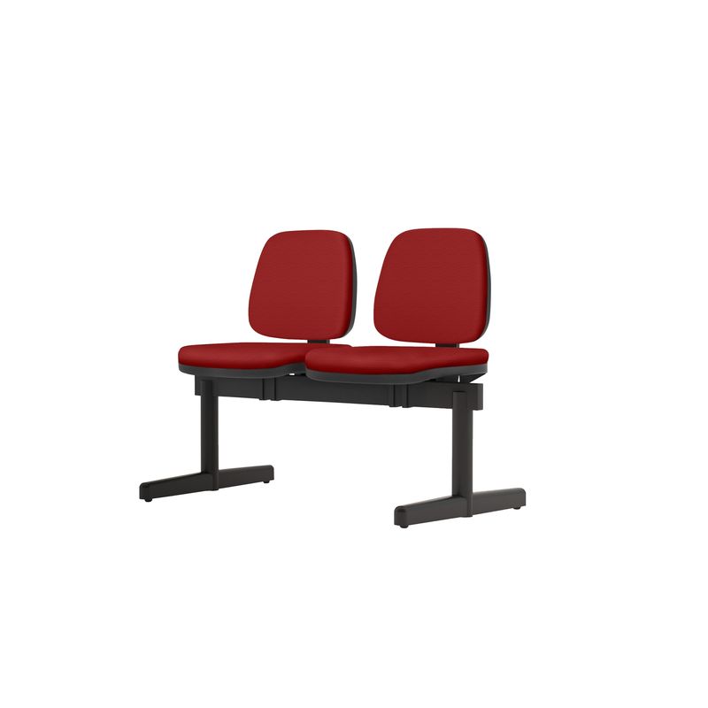 LongarinaJob2LugaresAssentoCourinoVermelhoBaseMetalicaPreta54514